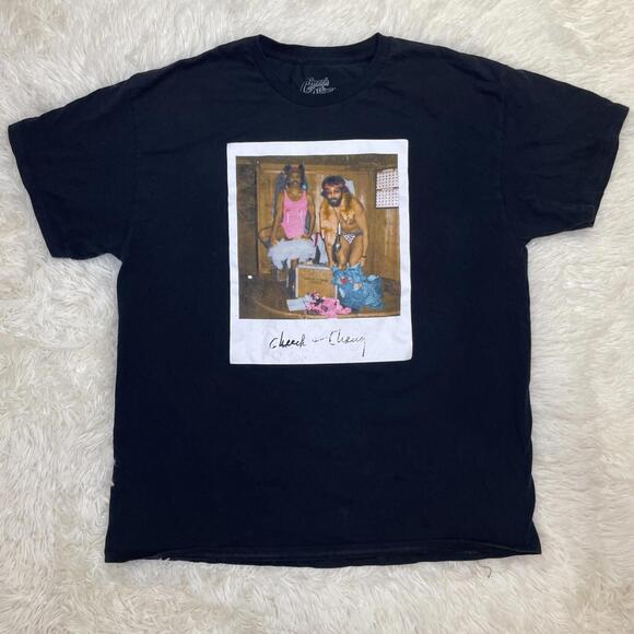 Cheech & Chong Men's XL Polaroid photograph t-shirt, black w/ colorful print - Picture 1 of 9
